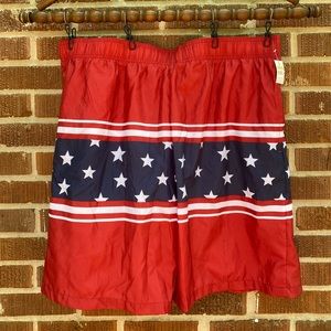Open Trails  NWT Swim Trunks American Flag Sz 2XL Mesh Lined